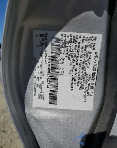 2002 Mercury Sable Gs from USA, damaged, VIN 1MEFM50U82A627703